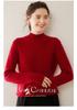 Women's Half-High Collar Cable Knit Cashmere Sweater - Korean Style Thick Pullover for Autumn and Winter