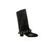 Sheepskin version leather chain high heel medium boots long johns tube boots women's thin knight boots thick heel boots