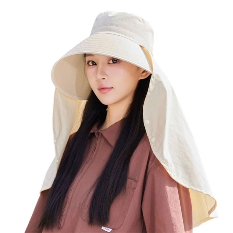 Wide Brimmed Sun Hat For Women Lady Adjustable Breathable Fabric Sun Protection Outdoor Fishing Hat Beach Travel