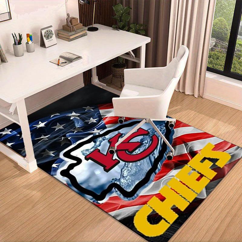 Kansas City Chiefs Football Area Rug for Office, Chair Rug, Decorative Carpet Livingroom Mat, Large Size Fan gifts Christmas gifts