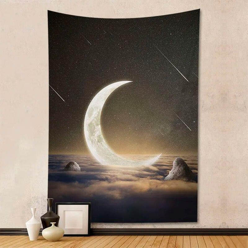 Tapestry beautiful starry sky moon room decoration home life wall hanging background cloth