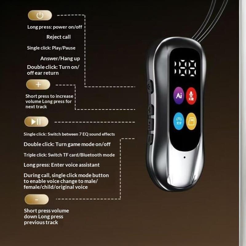 1 Set 20H Play Surround Sound Headsets Clip-On Hd Screen Bluetooth Headphones Noice Reduction Wireless Earphones