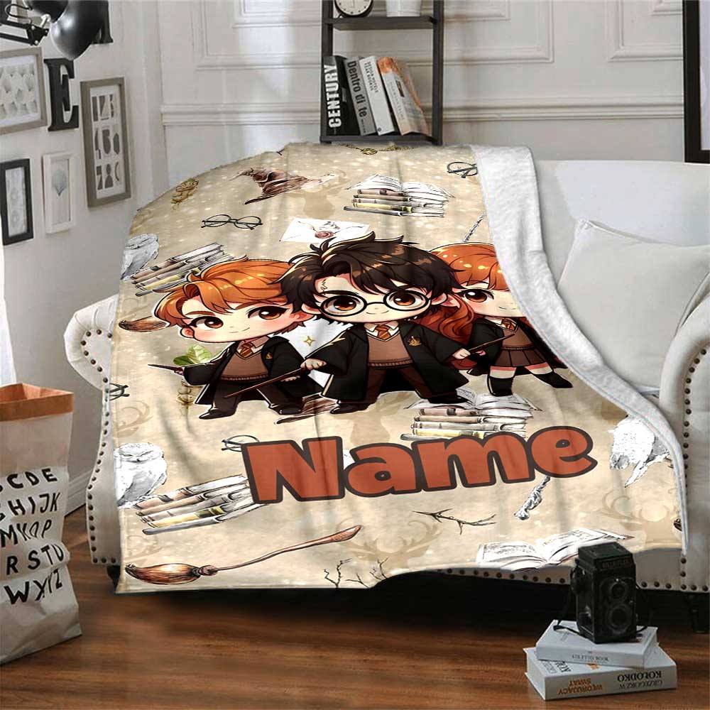 Warner Bros. Works (77) Personalized Name Blanket Throw Customizable Blanket Warmthful Decor Versatile for Chair Office Chair Nap Picnics