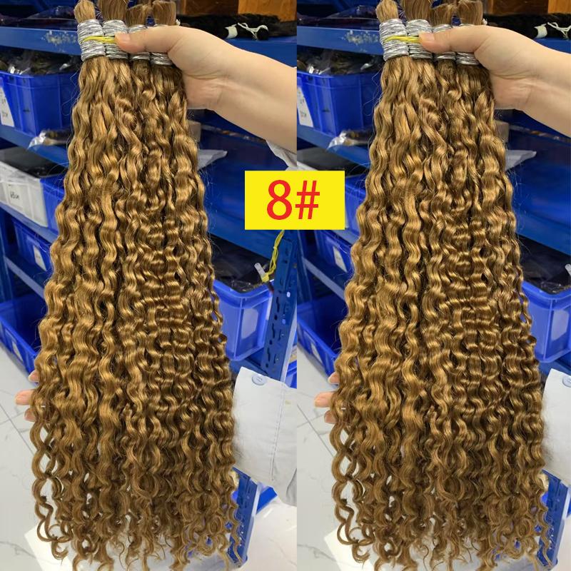 100% Human Hair Deep Wave Bulk For Braiding Unprocessed Remy No Weft Curly Extensions 50g 100g