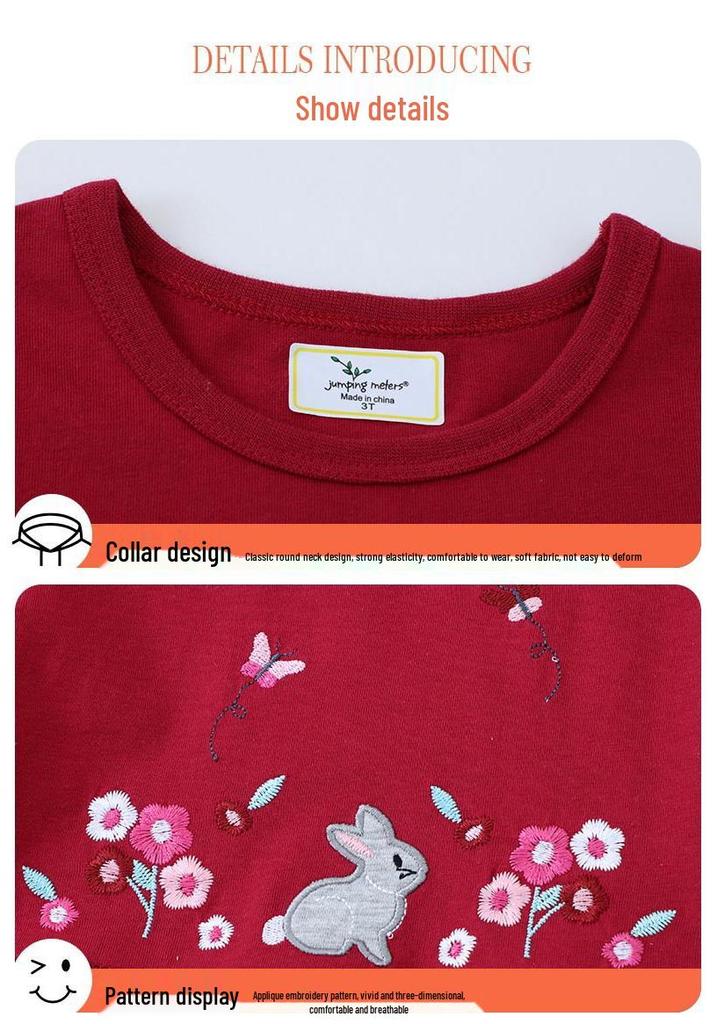European & American Girls' Summer Cotton Dress: Short Sleeve, Cute Skirt