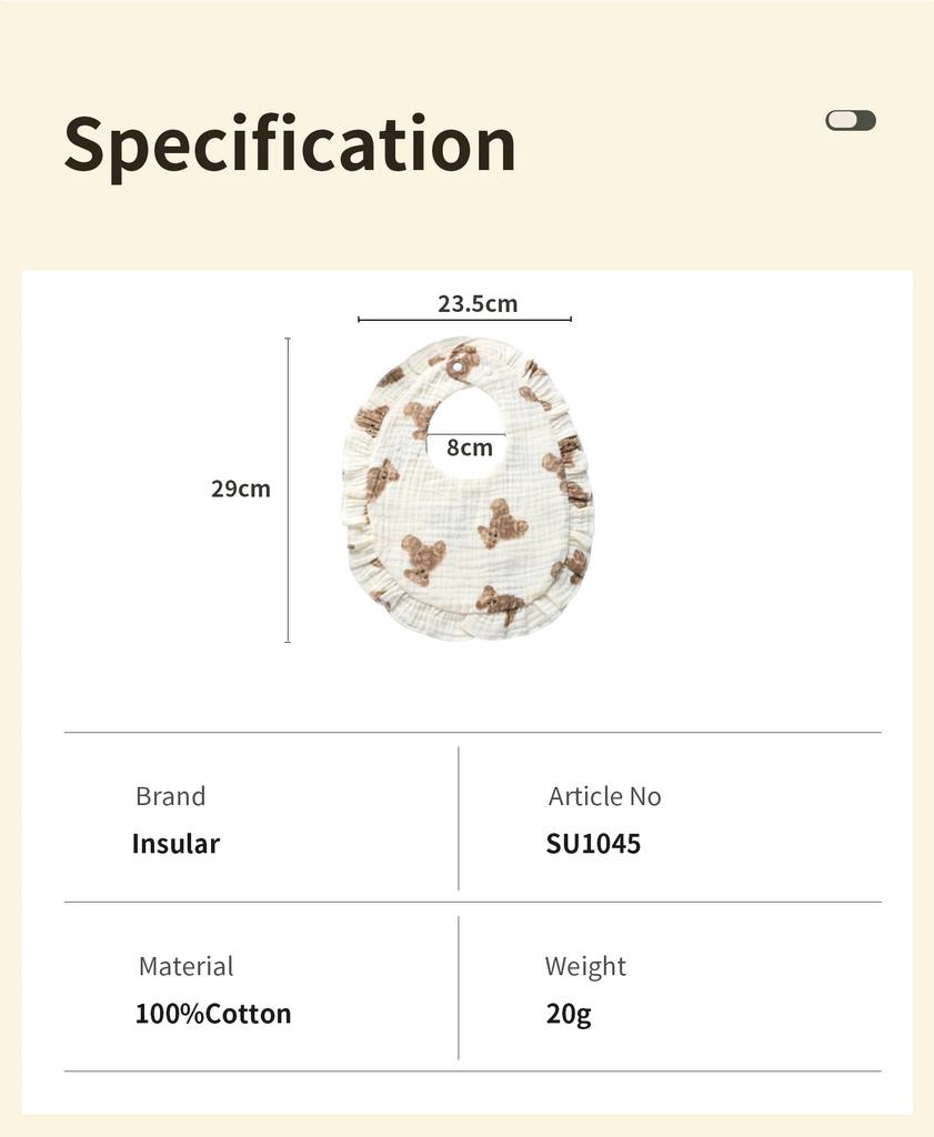 Baby Saliva Towel Infants Feeding Drool Bib Lace Floral Soft Cotton Burp Cloth for Newborn Breathable Kids Bibs with Ruffle