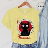 Kawaii Women Tees Cat Japanese Black Anime Cat T Shirt T-Shirt Kawaii Clothes Shirts for Women Tops Graphic T Shirts Camisetas