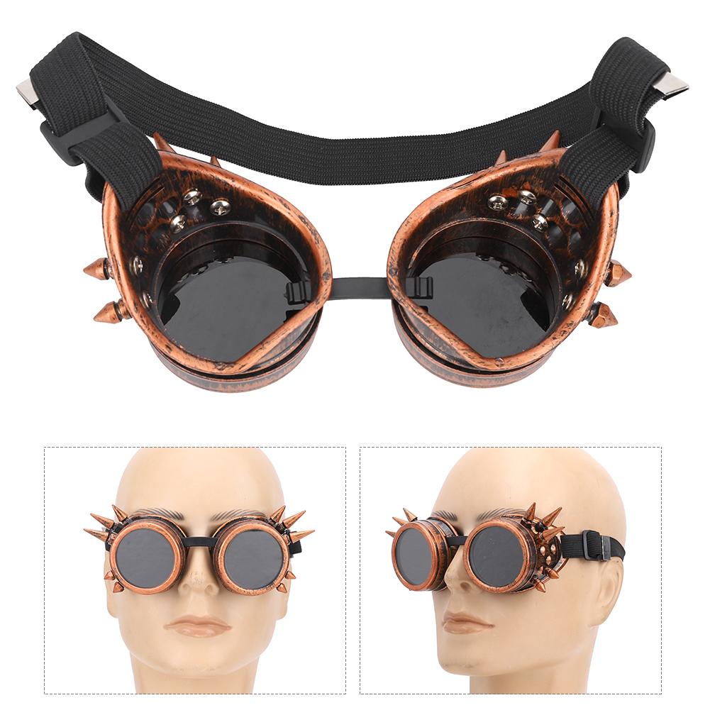 ABS Industrial Vintage Spiked Steampunk Unique Goggles Cycling Glasses Double Layer Windproof Sunglasses