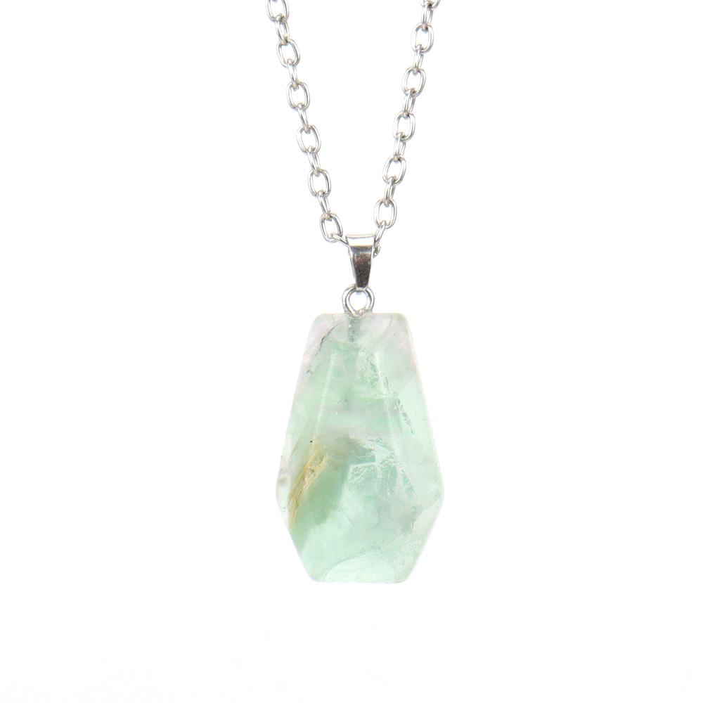 Natural Crystal Stone Mini Coffin Board Pendant Necklace Halloween Necklace Ornament N671
