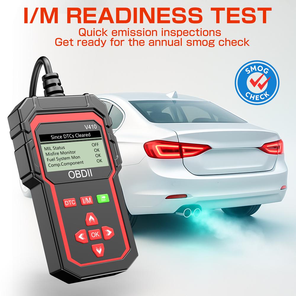 OBDII EOBD Read/Clear Fault Code OBD2 Code Reader ELM 327 V410 Car Diagnostic Tools OBD2 Scanner Digital Display Auto Engine System Detection