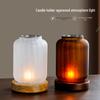 Solid Wood Glass Atmosphere Lamp & Candle Holder with High Transparency Incense Burner for Wax