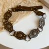 Retro Women Belt Bohemia Style Alloy Imitation Leather Waist Chain Dresses Shirts Tops Waist Belt Clothing Accessory