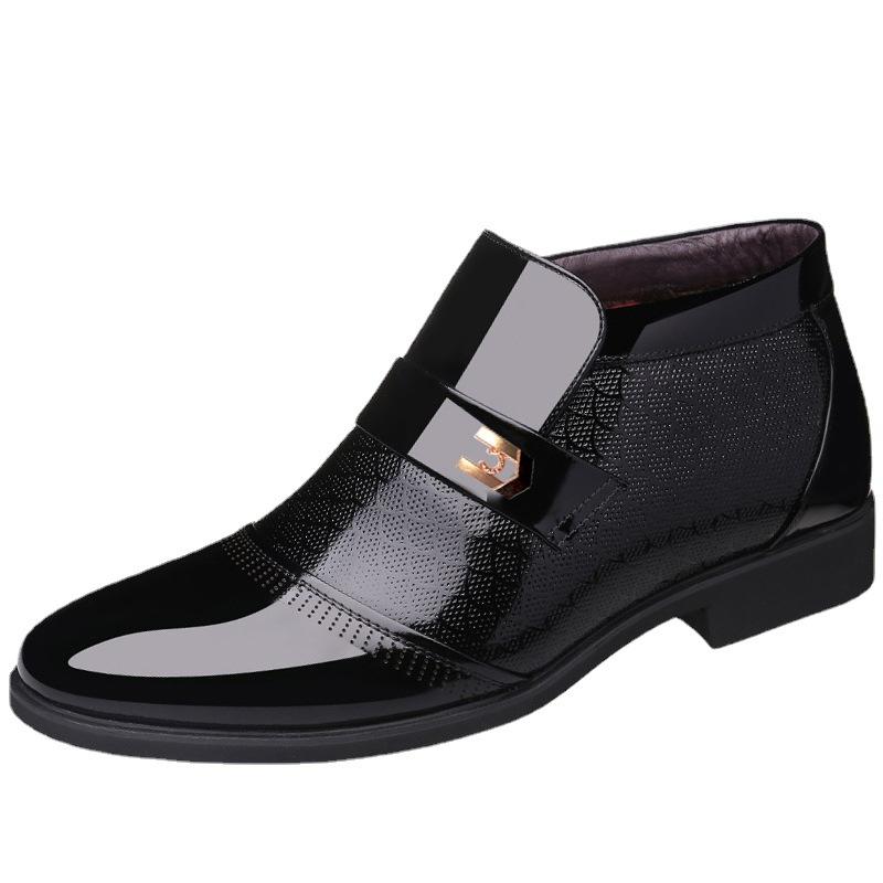 Herbst und Winter 2025 neue Herren Business High-Top Baumwollschuhe rutschfest Samt Wolle warm Herren Lederstiefel