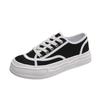 2 autumn and winter new big head canvas shoes women's casual lace-up trendy shoes retro Hong Kong flavor flat baseplate shoes 50