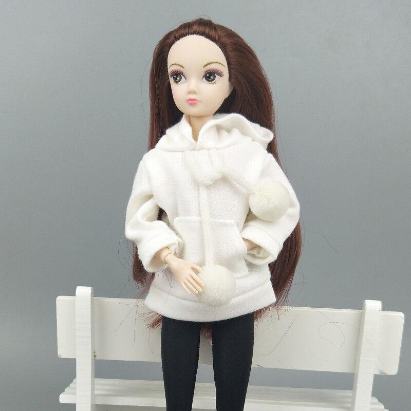 Pure White Coat Sweatshirt For Barbie Doll Clothes For Barbie Doll Outfits 1/6 Dolls Accessories For Children Collection