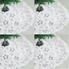 38cm White Christmas Tree Skirt Snowflakes Plush Carpet Xmas Floor Mat Ornaments Wedding Birthday New Year Christmas Decoration
