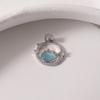 Elegant Women's Silver Blue Diamond Water Drop Pendant Necklace