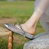 Fashion 2025 Fashion Weave Summer Women Sandals Shoes Flats Heels Microfiber Slippers Mary Jane Party Shoes Dress Size 35-40