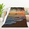 Tropical Ocean Sunrise Printed Blanket for Sofa Bed Travel Camping Living Room Office Conditioning Blanket for All Seasons Gifts