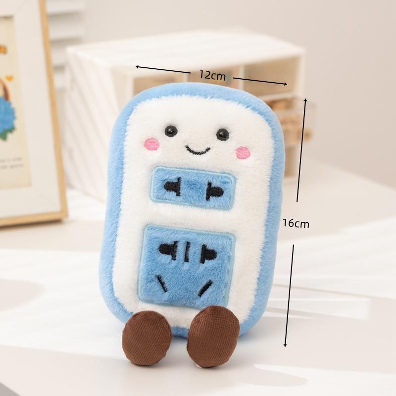 Creatieve Leuke Televisies Radio Pluche Speelgoed Cartoon Stopcontact Gevulde Pop Schattig Elektrisch Apparaat Collectie Decor Kinderen Kerstcadeaus white