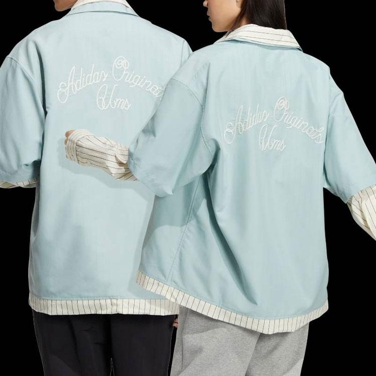 Adidas Originals X Umamiism Co-Branded Logo Print Layered Long Sleeve Shirt Unisex Tops Blue HR6446