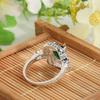 Women's Green Zircon Silver Plated Ring Wedding Bague Jewelry Gift