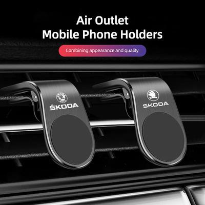 Support de téléphone magnétique Support GPS Clip d'aération Accessoires Appui-tête Pour Skoda Octavia Kylaq Superb Yeti Elroq Scala Rapid Vision RS