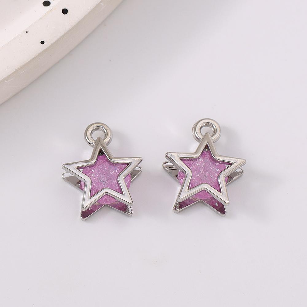 5pcs Cute Crystal Star Pendant Charms for Jewelry Making Earrings Bracelet Necklace DIY Handmade Accessories