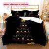Retro Game Christmas Tree Pattern Bedding Quilt Set  Home Decoration  Gift (1 * duvet cover + 2 * pillowcase  without core)