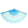 European Hand Lace   Flower Gilding Folding Fan Dancing Party Fan(lake blue)