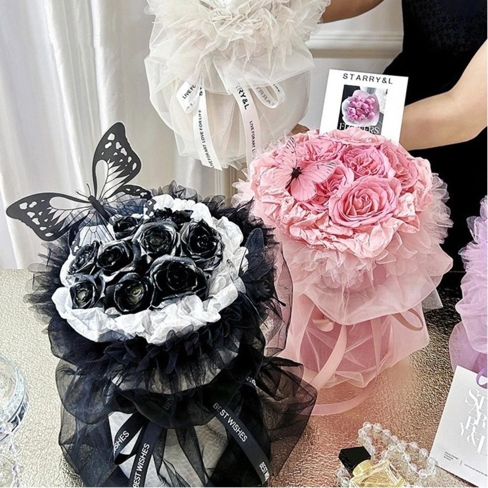 Gift Decoration Flower Wrapping Yarn Solid Color Decoration Wrapping Yarn  Bouquet