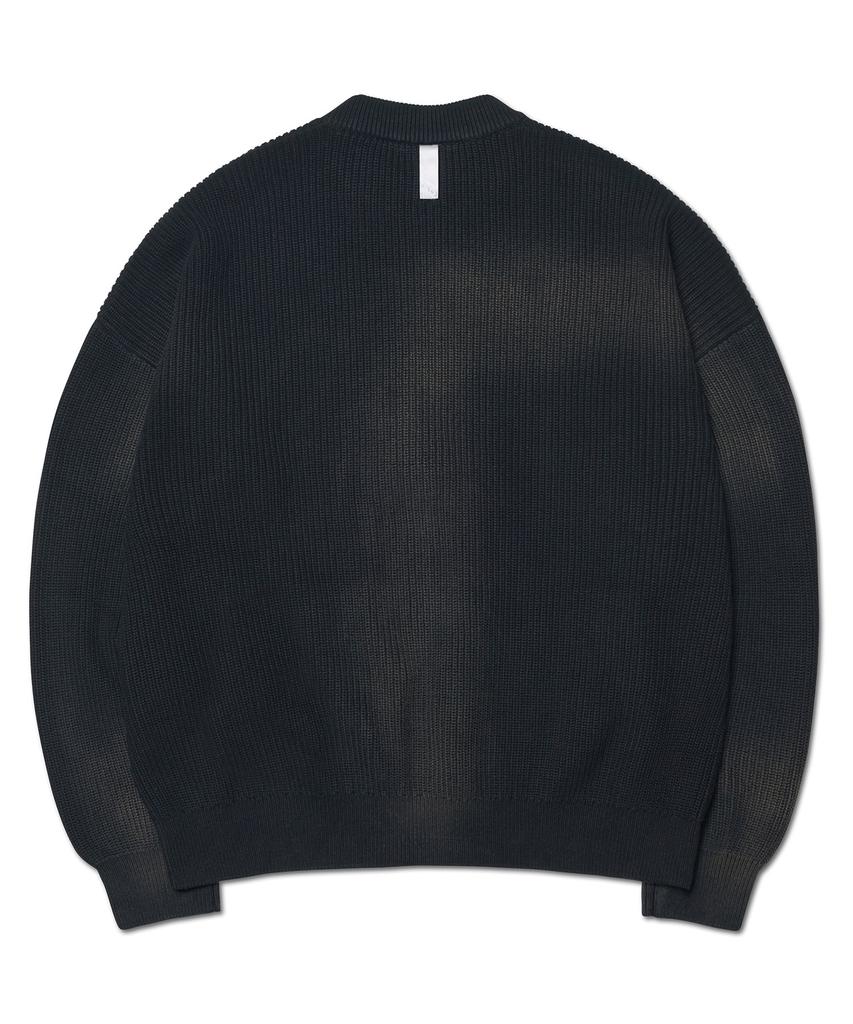 Nomanual Spray Dyeing Knit Zip-Up - Black