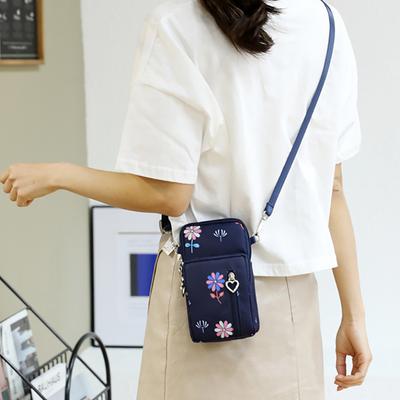 Mini Canvas Umhängetaschen für Damen Herren Kleine Handtaschen Schulter Messenger Bag Koreanisches Mädchen Junge Student Reißverschluss Handytasche Geldbörsen