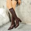 Autumn Winter Woman Knee High Boots Fashion Pointed Toe Long Boots Shoes Ladies Elegant Square High Heels Women's Knight Botas