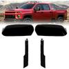 Glossy Black Towing Top+Side Clip-On Mirror Covers Replace for 2020 2021 2022 2023 2024 Chevy Silverado GMC Sierra 2500HD 3500HD (Black)