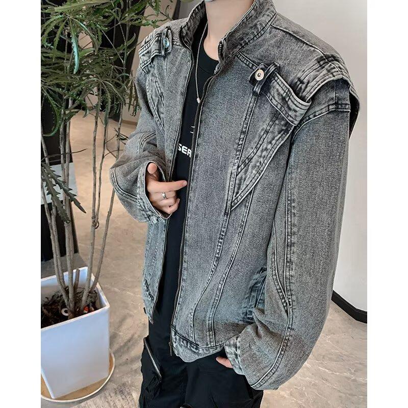 Herren Vintage gewaschene Jeansjacke: Robust, Trendiger Street Style
