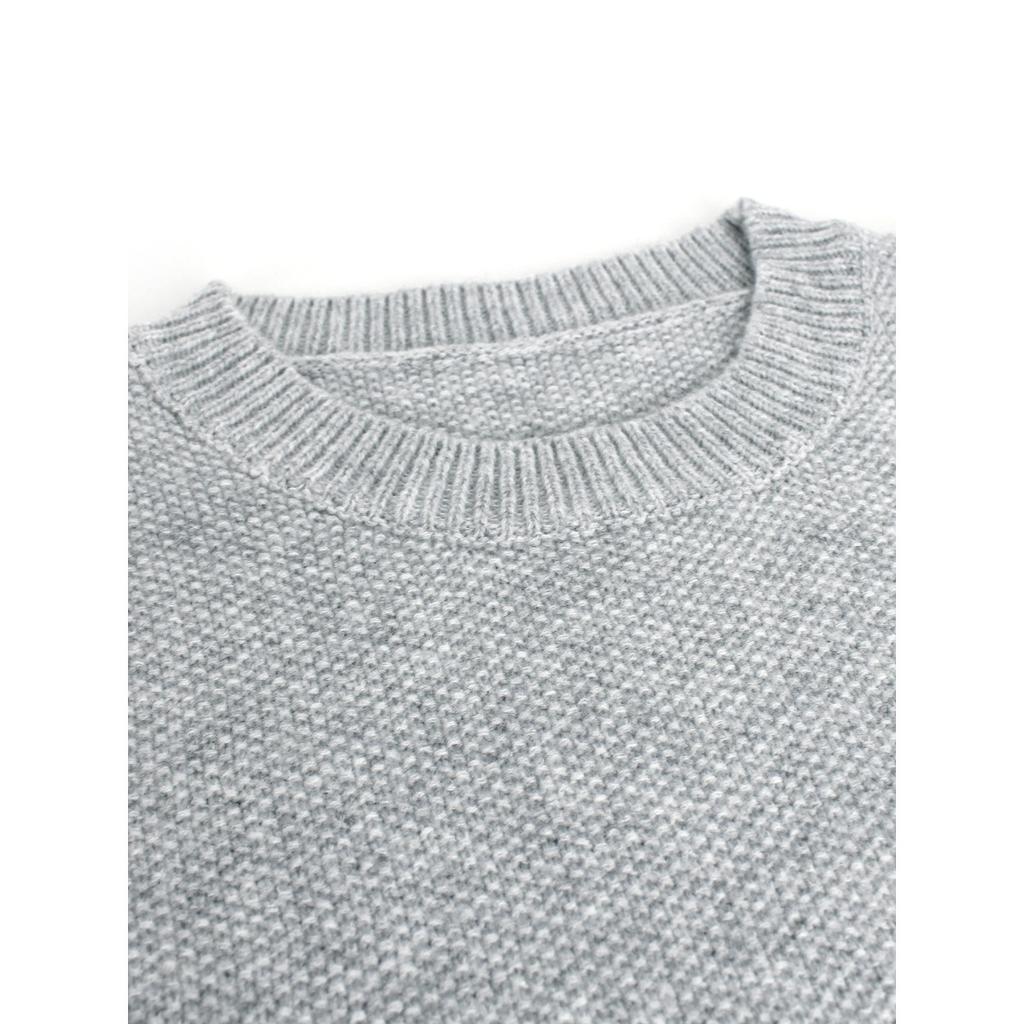 Women's Casual Round Neck Sweater - Long Sleeved, Ribbed Texture, Soft and Comfortable, Spring and Autumn Clothing | Round Neck Sweater | Texture