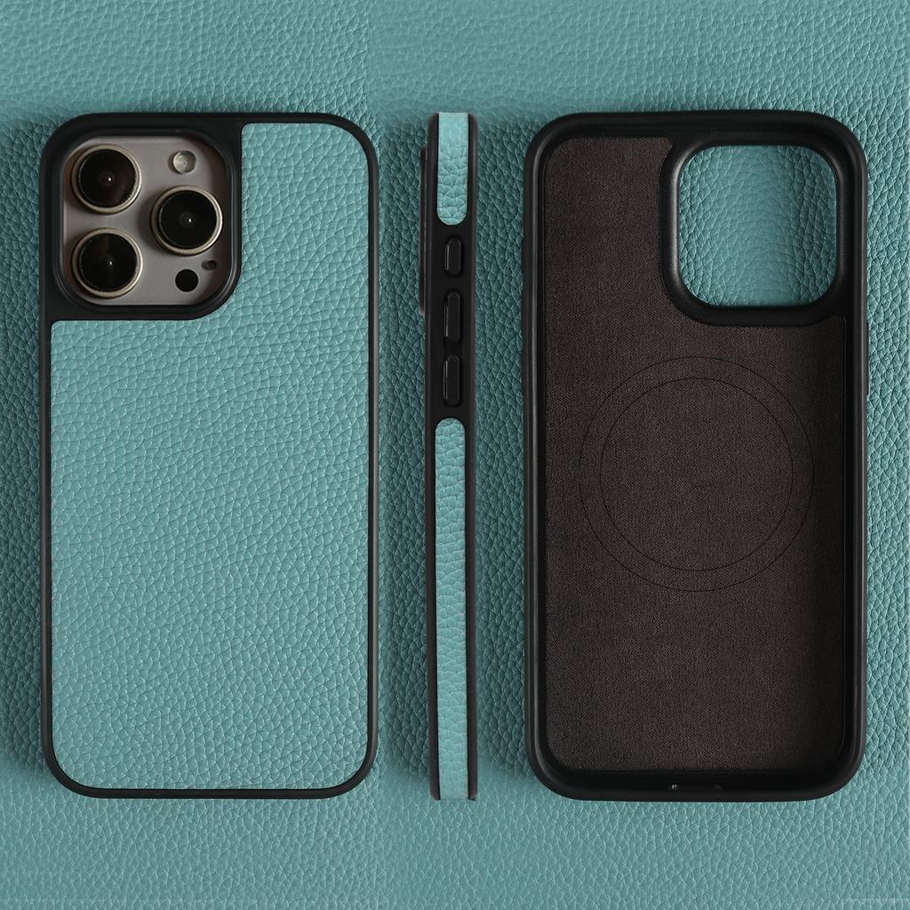Магнитный чехол из натуральной кожи для телефона iPhone 16 Pro Max 15Pro 14 13pro 12 11 из коровьей кожи, беспроводной Magsafe, задняя крышка capa
