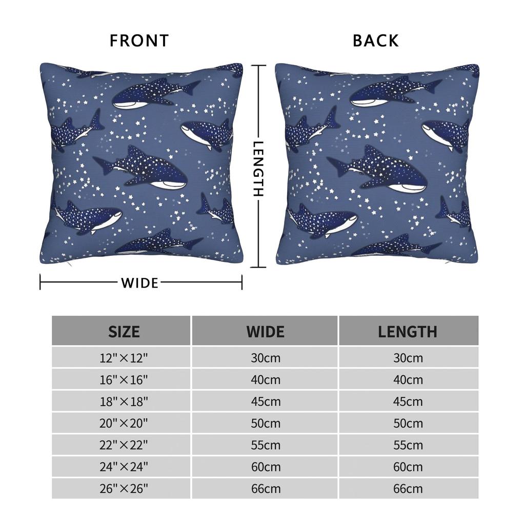 Space Whale Shark Square Pillow Cases Starry Whale Sharks Cushion Covers Awesome Zipper Decor Pillowcase for Home 4545cm