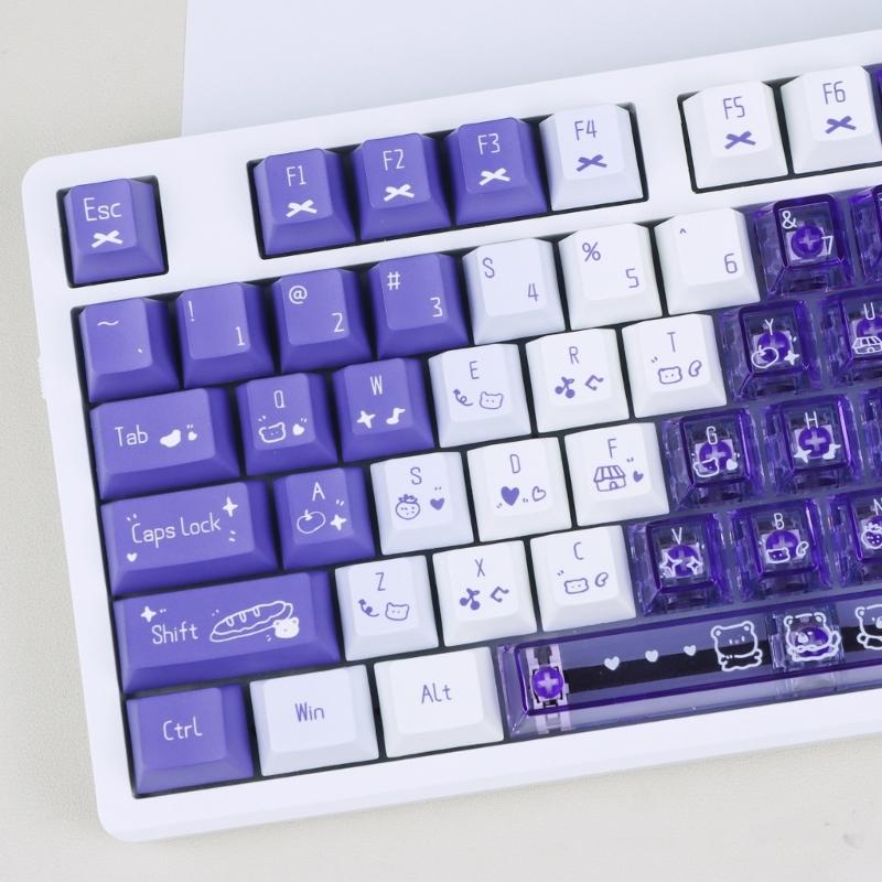 Double Texture PC Keycap Set Heat Resistant Fade Proof Design with Sublimated Side Lettering Keycaps 150pcs/Set