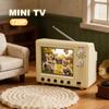 Mini Retro TV 2.4 Inch LCD HD 720p Tiny TV Support External USB 1:12 Scale Classics TVs for Dollhouse Miniature Scenes Gift