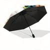1pc Cat Artwork Ideas Design Fully Automatic Folding Portable Umbrella, 8 Iron Frames, Three-Fold Design, Suitable for All Seasons, Suitable for