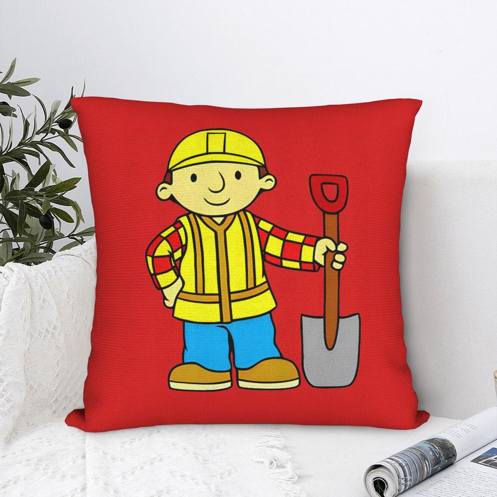 Bob the Builder Trending Square Pillow Cases Cushion Cover Novelty Polyester Decorative Pillowcover for Home 18x18