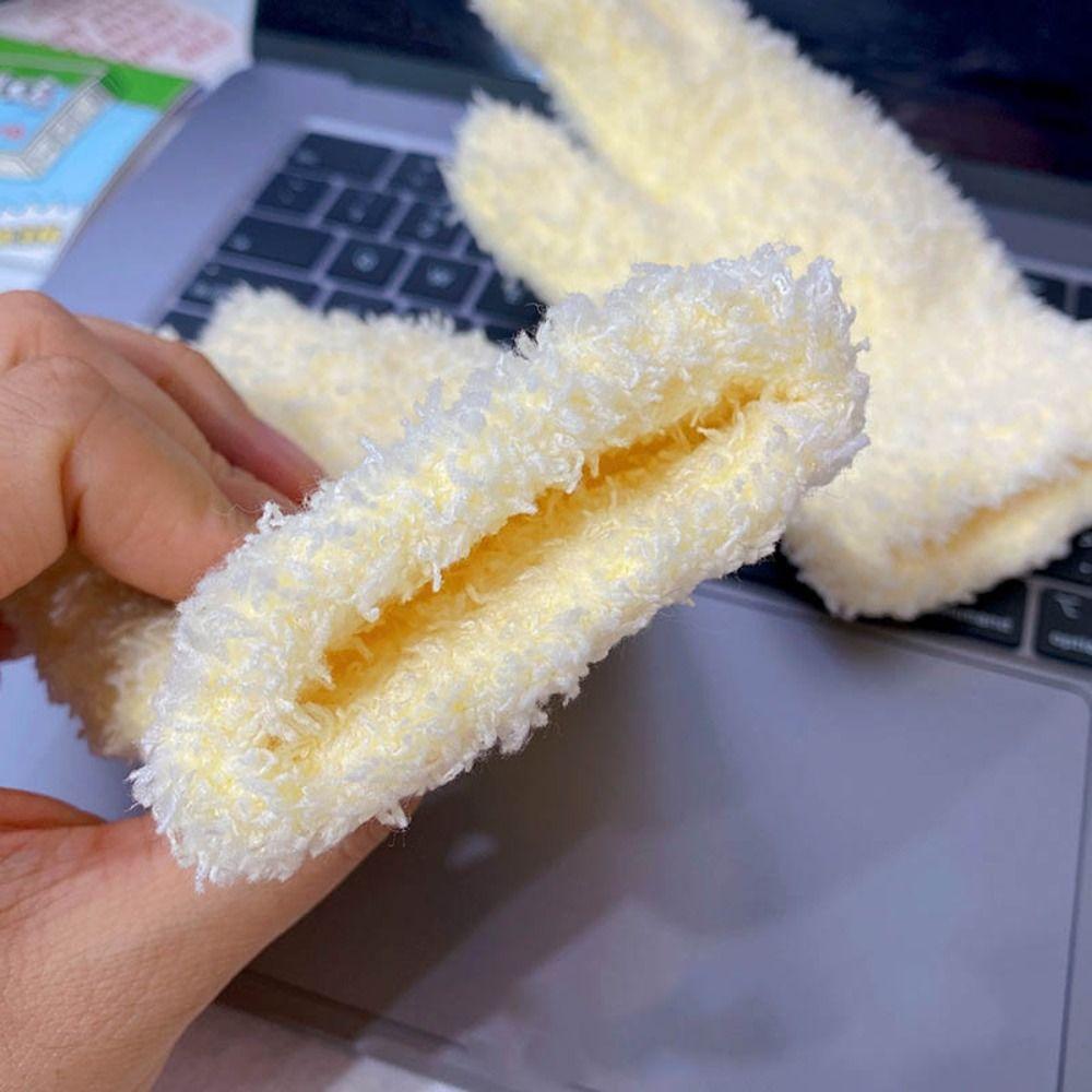 Capybara Coral Velvet Gloves Cycling Cute Gloves New Capybara Plush Gloves  Women