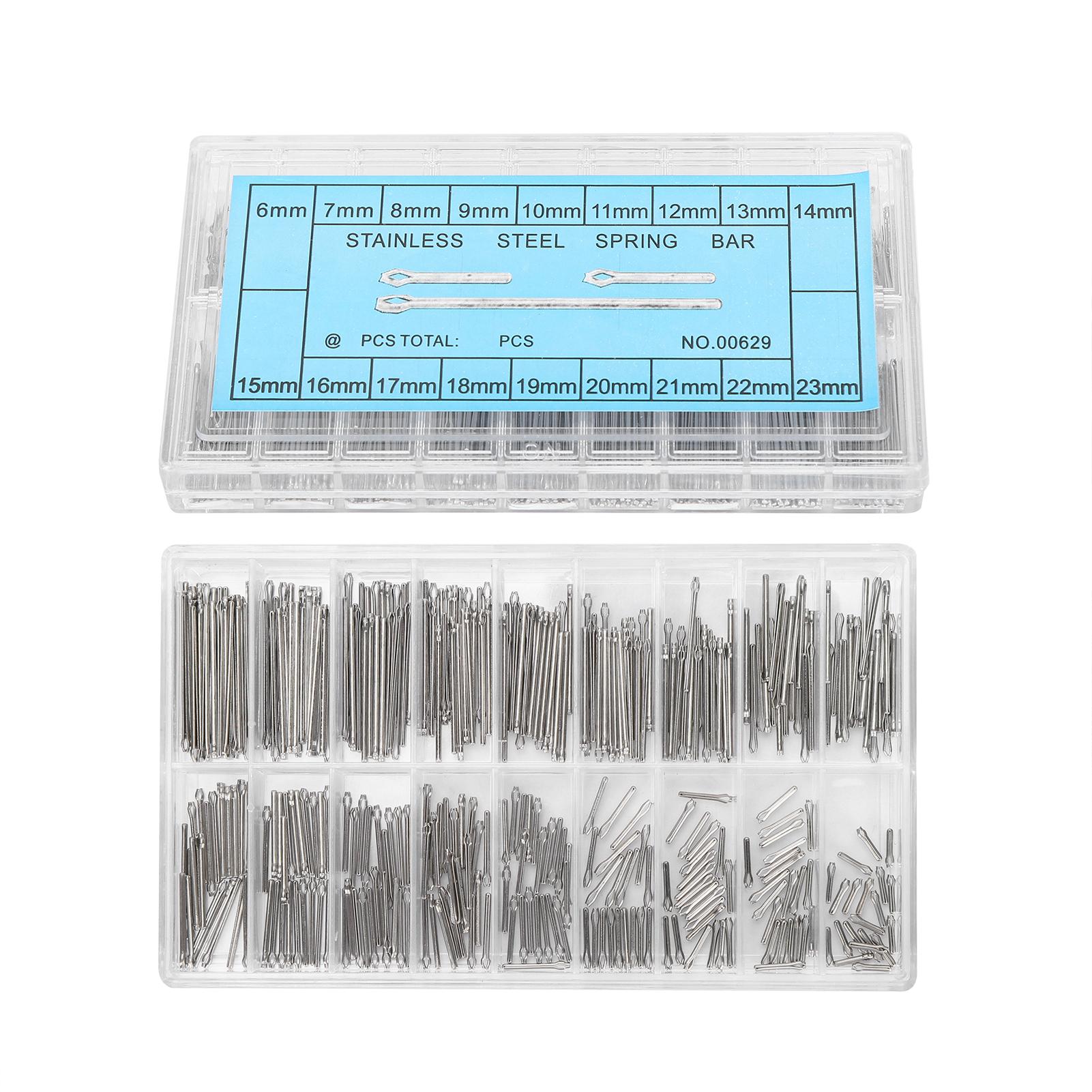 360Pcs Watch Split Pins Steel Watch Band Link Pins Strap Spring Bars Replacement 6-23mm Watch Repair Tool for Watchmakers israel