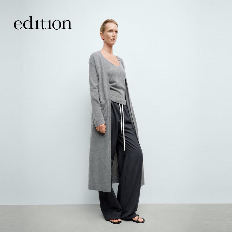 

Женский вязаный жилет из шерсти яка и длинный кардиган, комплект из двух предметов M