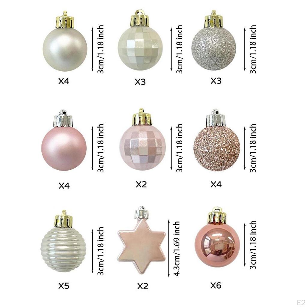 33x Christmas Balls Tree Hanging Shatterproof Xmas Decorations