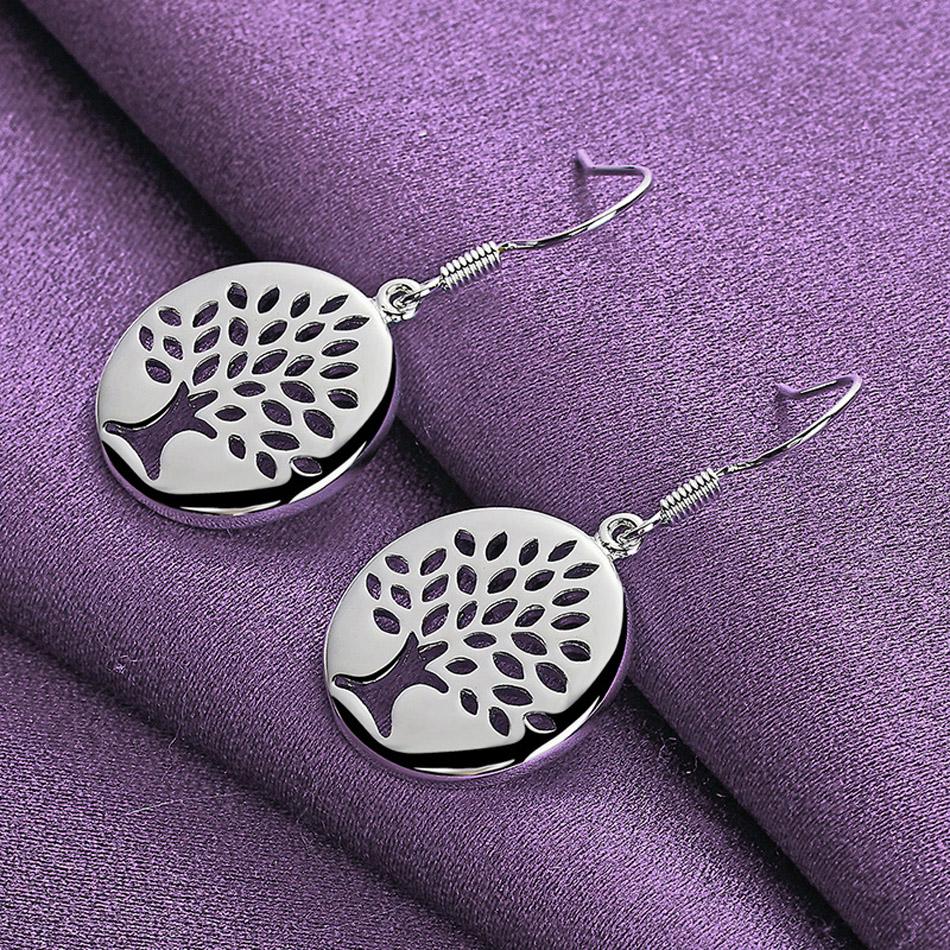 

CHSHINE стерлингового серебра 925 пробы круглые серьги-деревья очаровательные ювелирные изделия женские вечерние модные серьги 1.80*1.80cm