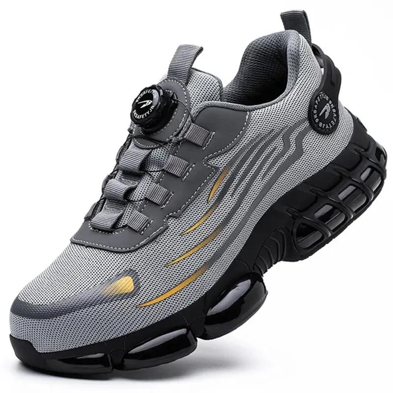 

Men Women Safety Sneakers Steel Toe Lightweight Non Slip Comfortable steel toe non slip construction site shoes rotary button women 37