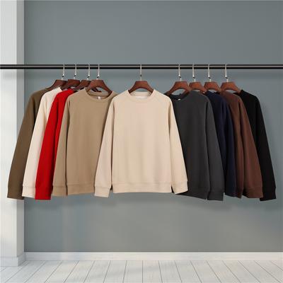 Herbst New Oxygen Cotton Solid Color Rundhals-Sweatshirt Dünnes Langarm-Oberteil Trendy Party Class Kleidung für Herren und Damen Hoodie Sweatshirt